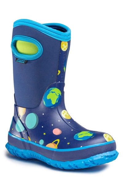 Shop Perfect Storm Kid Cloud Space Print Waterproof Boot In Blue