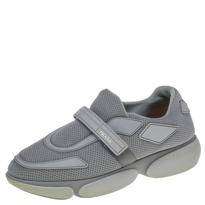 Pre-owned Prada Grey Mesh Cloudbust Low Top Sneakers Size 39.5