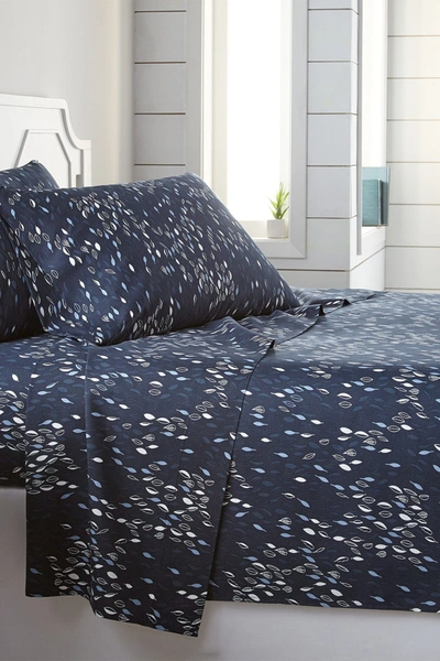Southshore Fine Linens California King Sized Modern Printed Sheet Set In Botanical Forest Blue