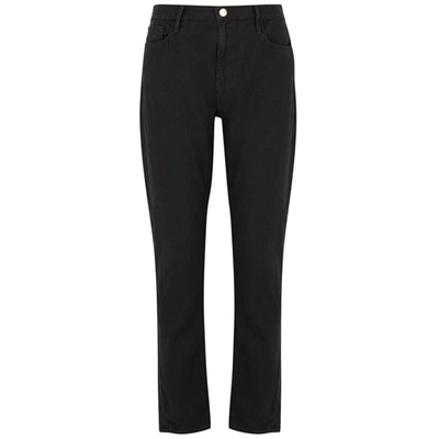 Shop Frame Le Garcon Black Cotton-blend Trousers