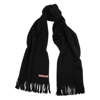 Shop Acne Studios Canada Black Wool Scarf