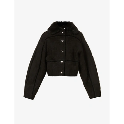 Shop Saks Potts Kahlo Shearling And Suede Jacket In Black