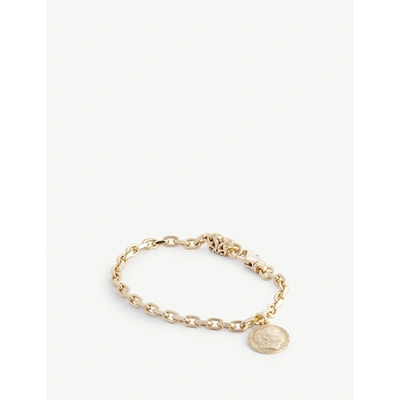 Shop Emanuele Bicocchi Mens Gold Head 24ct Yellow Gold-plated Sterling-silver Chain Bracelet M