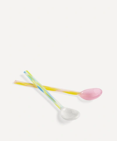 Shop Hay Flat Glass Spoons Set Of Two In Assorted
