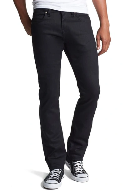 Shop Naked And Famous Skinny Guy Skinny Fit Jeans In Black Power Stretch