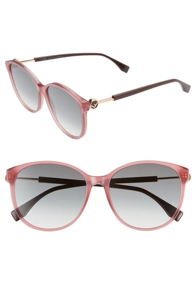 Shop Fendi 58mm Gradient Cat Eye Sunglasses In Ople Burgundy/ Grey