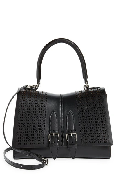 Shop Alaïa Mini Bellechasse 25 Leather Top Handle Bag In Noir