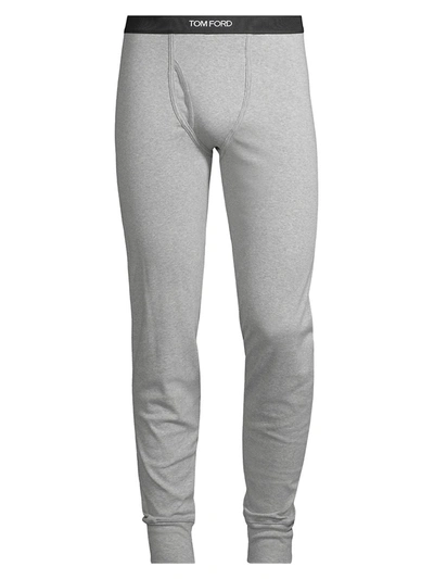 Shop Tom Ford Men's Cotton Long Johns In Grey