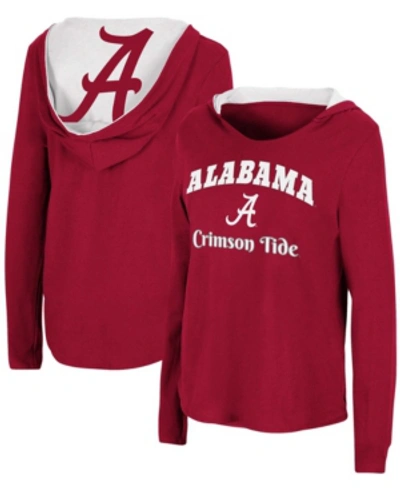 Colosseum Women's Crimson Alabama Crimson Tide Catalina Hoodie Long Sleeve T-shirt In Crimson