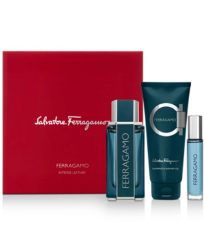 Shop Ferragamo Men's 3-pc.  Intense Leather Eau De Parfum Gift Set