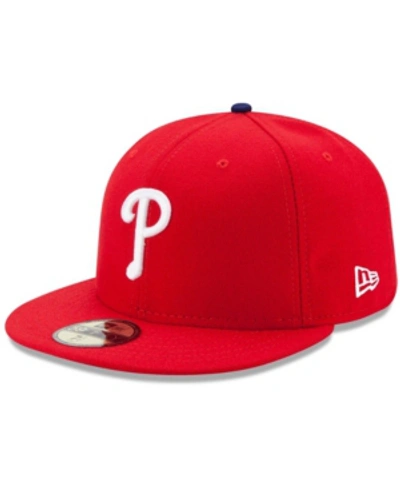 Shop New Era Men's Philadelphia Phillies Game Authentic Collection On-field 59fifty Fitted Hat In Red