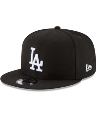 Shop New Era Men's Los Angeles Dodgers Black & White 9fifty Snapback Cap