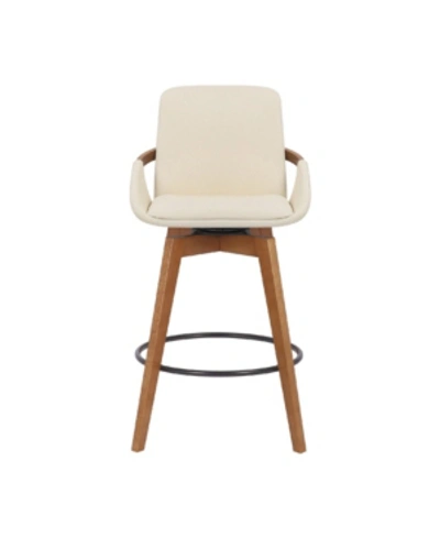 Shop Armen Living Baylor Swivel Wood Bar Or Counter Height Stool In Cream