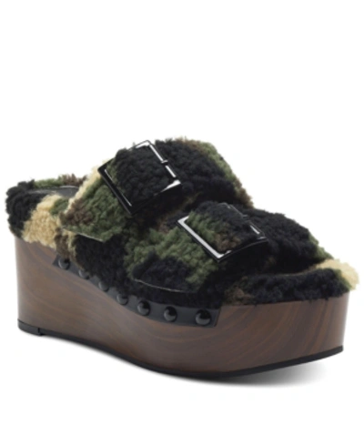 Shop Jessica Simpson Women's Cyriss Slide Platform Sandals Women's Shoes In Green Combo
