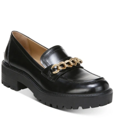 Shop Sam Edelman Women's Taelor Chained Lug-sole Loafers Women's Shoes In Black