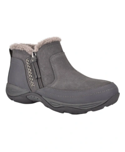 Shop Easy Spirit Women's Epic Round Toe Cold Weather Casual Booties In Dark Gray