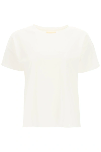 Shop Loulou Studio Basic T-shirt With Logo Embroidery In White