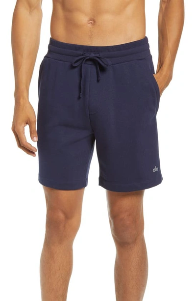 Shop Alo Yoga Chill Shorts In True Navy