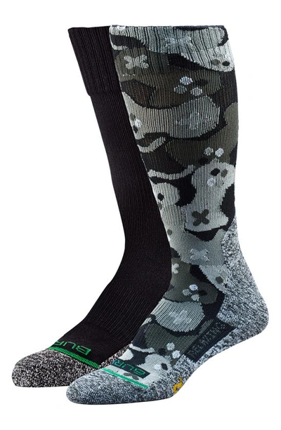 Shop Burlix Assorted 2-pack Relaxing Calf Crew Socks In Black Camo
