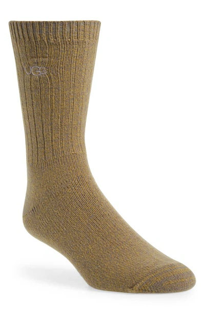 Shop Ugg Trey Rib Crew Socks In Bamboo Green