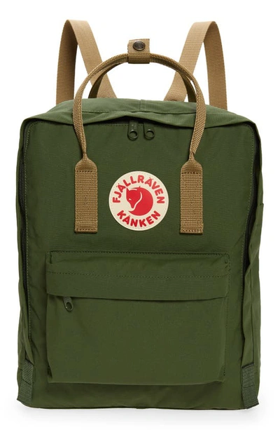 Shop Fjall Raven Kånken Water Resistant Backpack In Spruce Green Clay