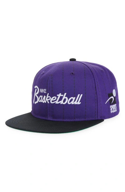 Nike Men's Purple And Black Sports Specialties Script Snapback Hat In Court  Purple,black,white | ModeSens