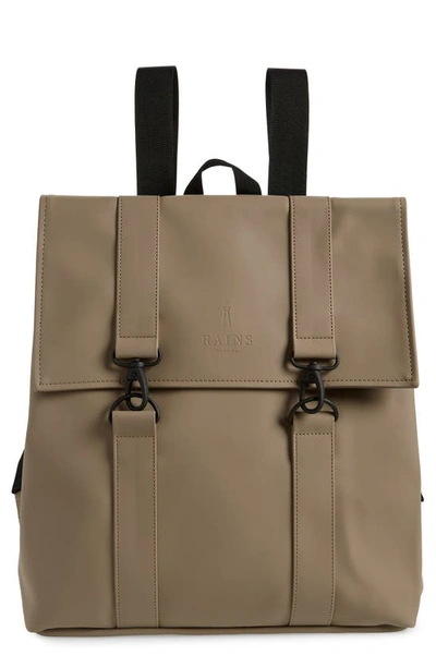 Shop Rains Msn Water Repellent Backpack In Taupe
