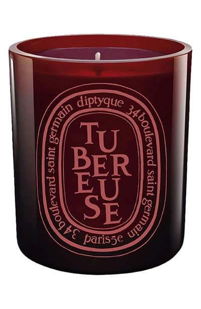 Shop Diptyque Tubereuse (tuberose) Scented Candle, 10.2 oz In Red Vessel