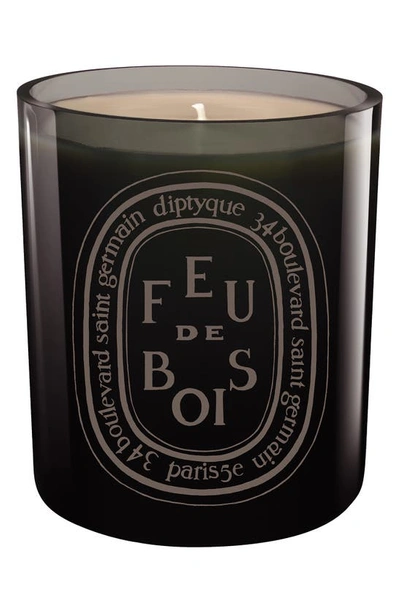 Shop Diptyque Feu De Bois (fire Wood) Scented Candle, 10.2 oz In Black Vessel