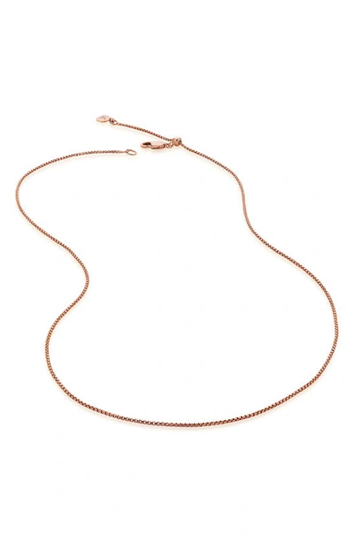 Shop Monica Vinader Box Chain Necklace In Rose Gold