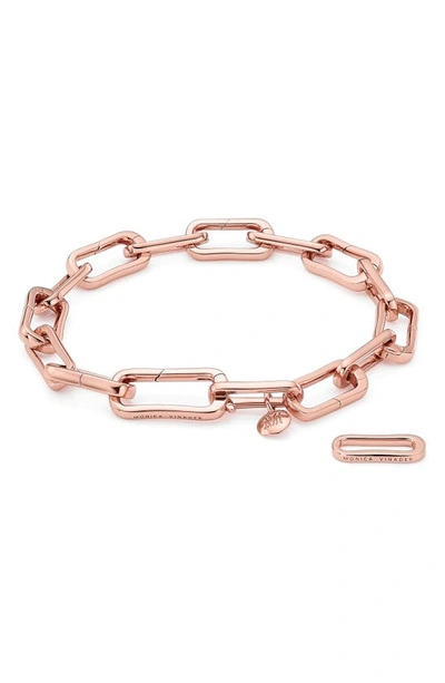 Monica Vinader Rose Gold Plated Vermeil Silver Alta Capture Charm Bracelet In Rose Gold