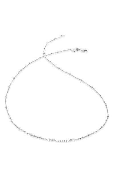 Shop Monica Vinader 16-inch Fine Bead Station Necklace In Silver