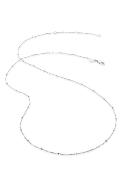 Shop Monica Vinader 21-inch Fine Beaded Chain In Silver