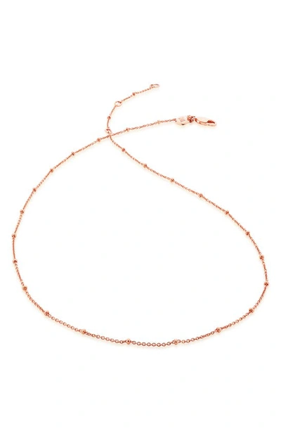 Shop Monica Vinader 16-inch Fine Bead Station Necklace In Rose Gold