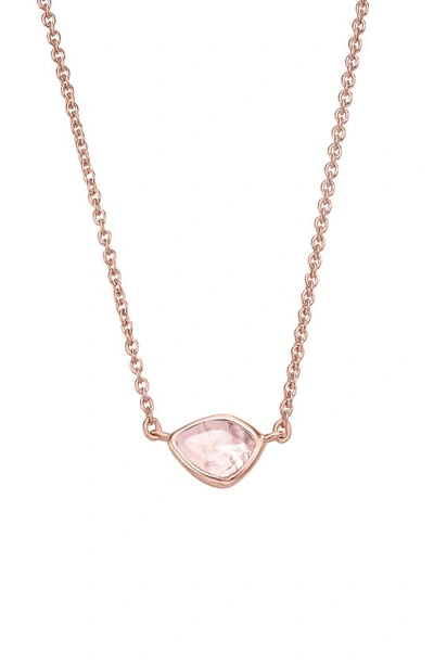 Shop Monica Vinader Siren Mini Nugget Pendant Necklace In Rose Gold/ Rose Quartz