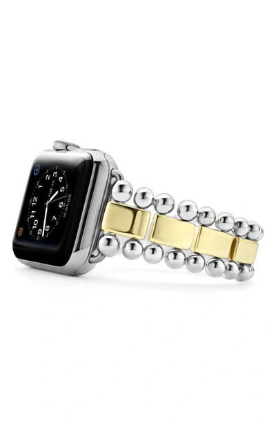Lagos Smart Caviar Sterling Silver 18k Gold Apple Watch Bracelet, 38-44mm In Silver/ Gold