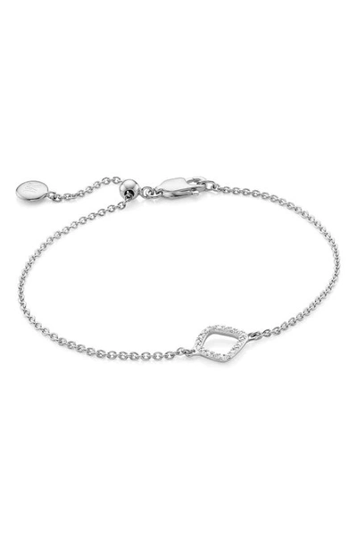 Shop Monica Vinader Riva Mini Kite Diamond Bracelet In Silver/ Diamond