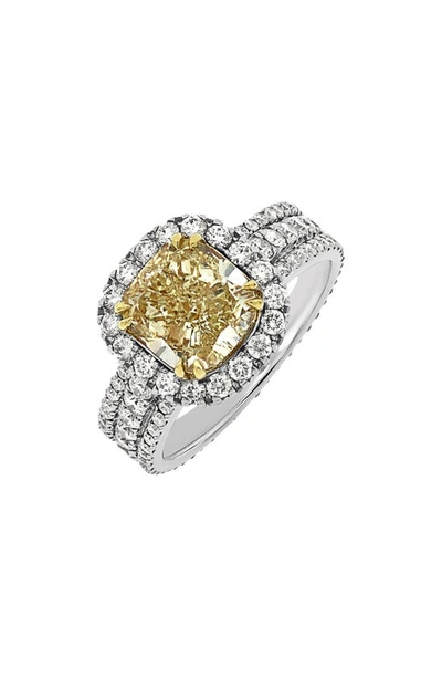 Shop Bony Levy Yellow Diamond Ring In White/ Yellow Gold/ Diamond