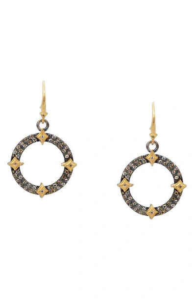 Shop Armenta Drop Hoop Earrings In Silver