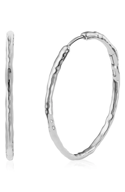 Shop Monica Vinader Siren Muse Large Hoop Earrings In Silver