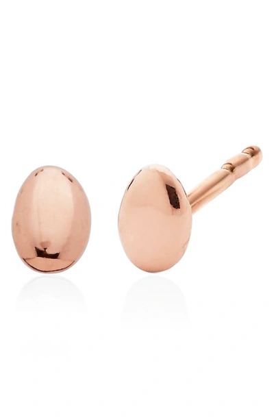 Shop Monica Vinader Nura Mini Nugget Stud Earrings In Rose Gold