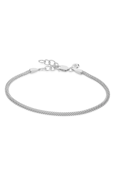 Shop Monica Vinader Heirloom Woven Fine Chain Bracelet In Silver