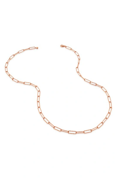 Monica Vinader Rose Gold Plated Vermeil Silver Alta Textured Chain Necklace In Rose Gold