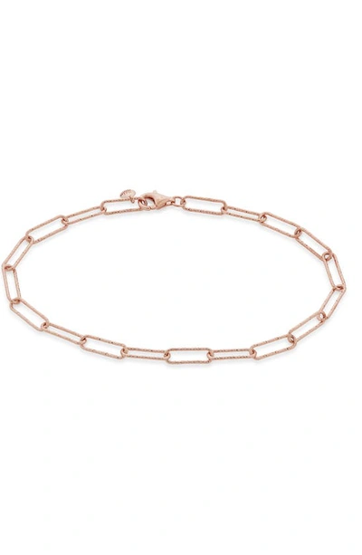 Shop Monica Vinader Alta Textured Chain Link Bracelet In Rose Gold