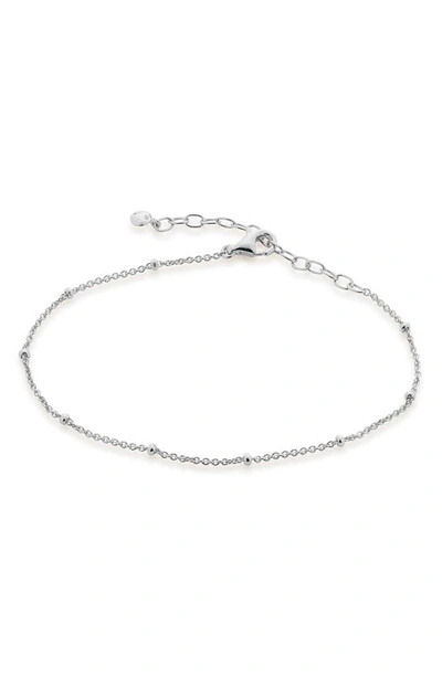 Shop Monica Vinader Bead Station Chain Link Bracelet In Silver