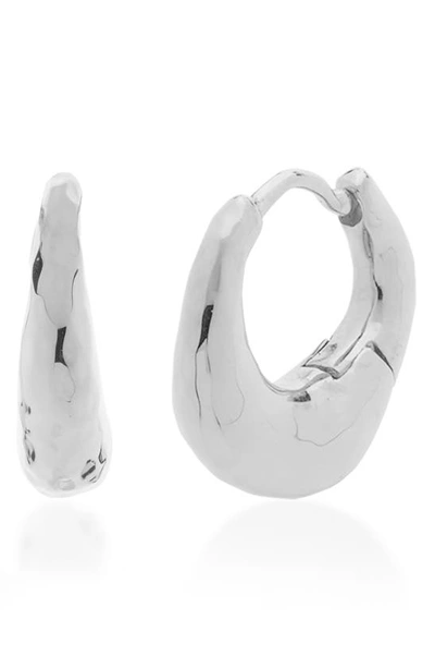 Monica Vinader Sterling Silver Deia Huggie Earrings In Silver