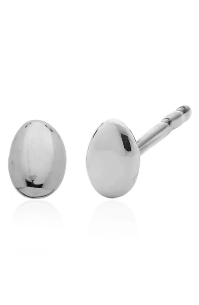Shop Monica Vinader Nura Mini Nugget Stud Earrings In Silver