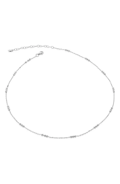Shop Monica Vinader Triple Beaded Chain Necklace In Silver
