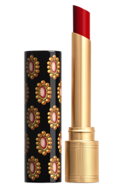 Shop Gucci Rouge De Beauté Brillant Glow & Care Lipstick In 517 Abbie Maroon Red
