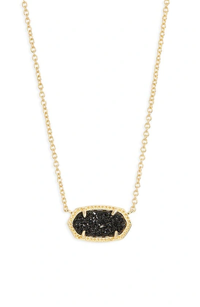 Shop Kendra Scott Elisa Birthstone Pendant Necklace In Gold Black Drusy